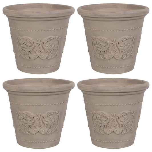 Arabella Extra-Durable Double-Walled Fade-Resistant Flower Pot Planter - 20" Pack of 4