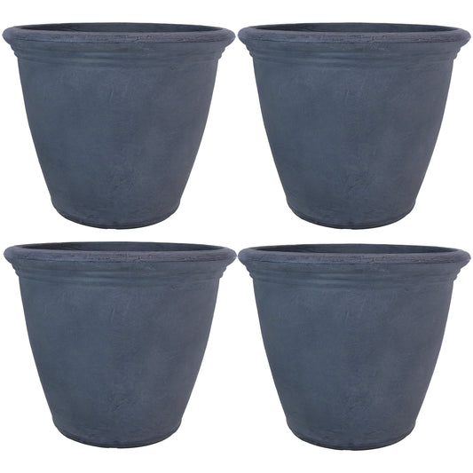 Indoor/Patio, Garden, or Porch Weather-Resistant Double-Walled Anjelica Flower Pot Planter - 20" - Sable Finish 3