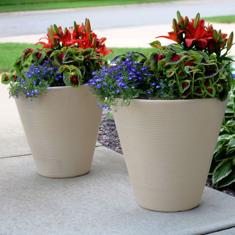 Walter Double-Walled Flower Pot Planter 15.5" Pack of 4