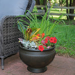 Weather-Resistant Double-Walled Elizabeth Ribbed Urn Flower Pot Planter - 15" - 4 Pack