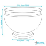 Weather-Resistant Double-Walled Elizabeth Ribbed Urn Flower Pot Planter - 15"