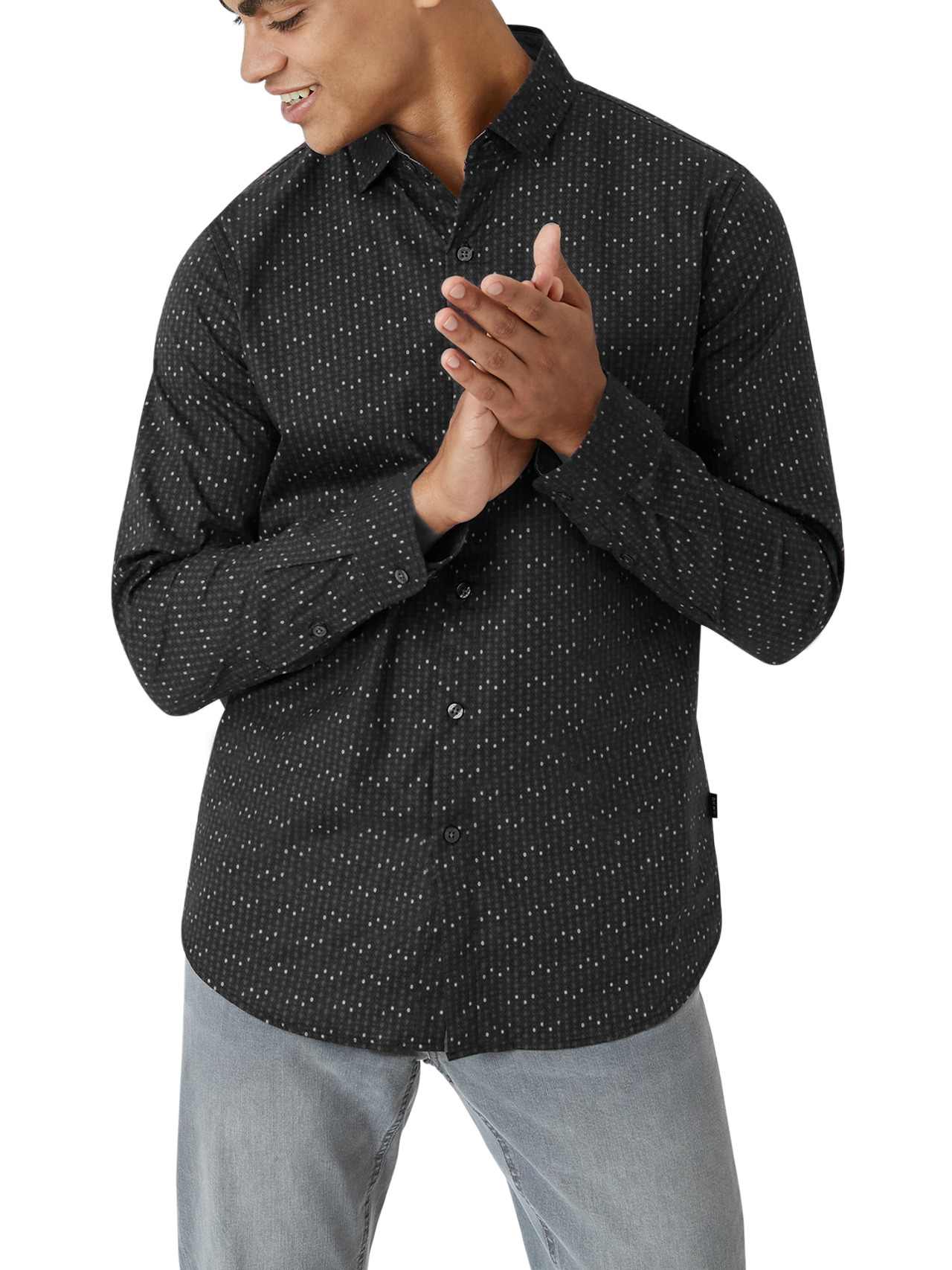  DKNY Garnet Woven Shirt - Black - Bonton