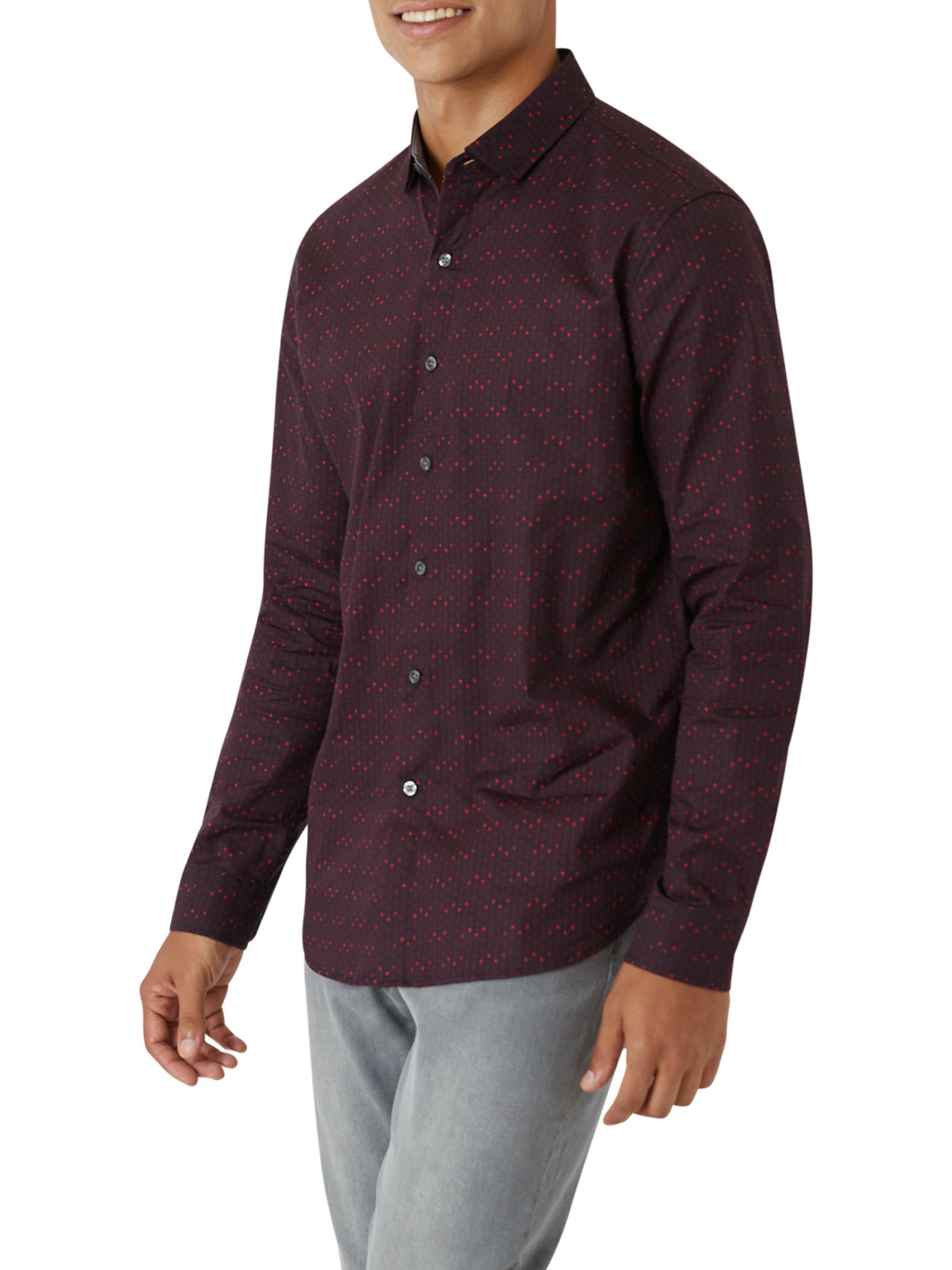  DKNY Garnet Woven Shirt - Wine - Bonton