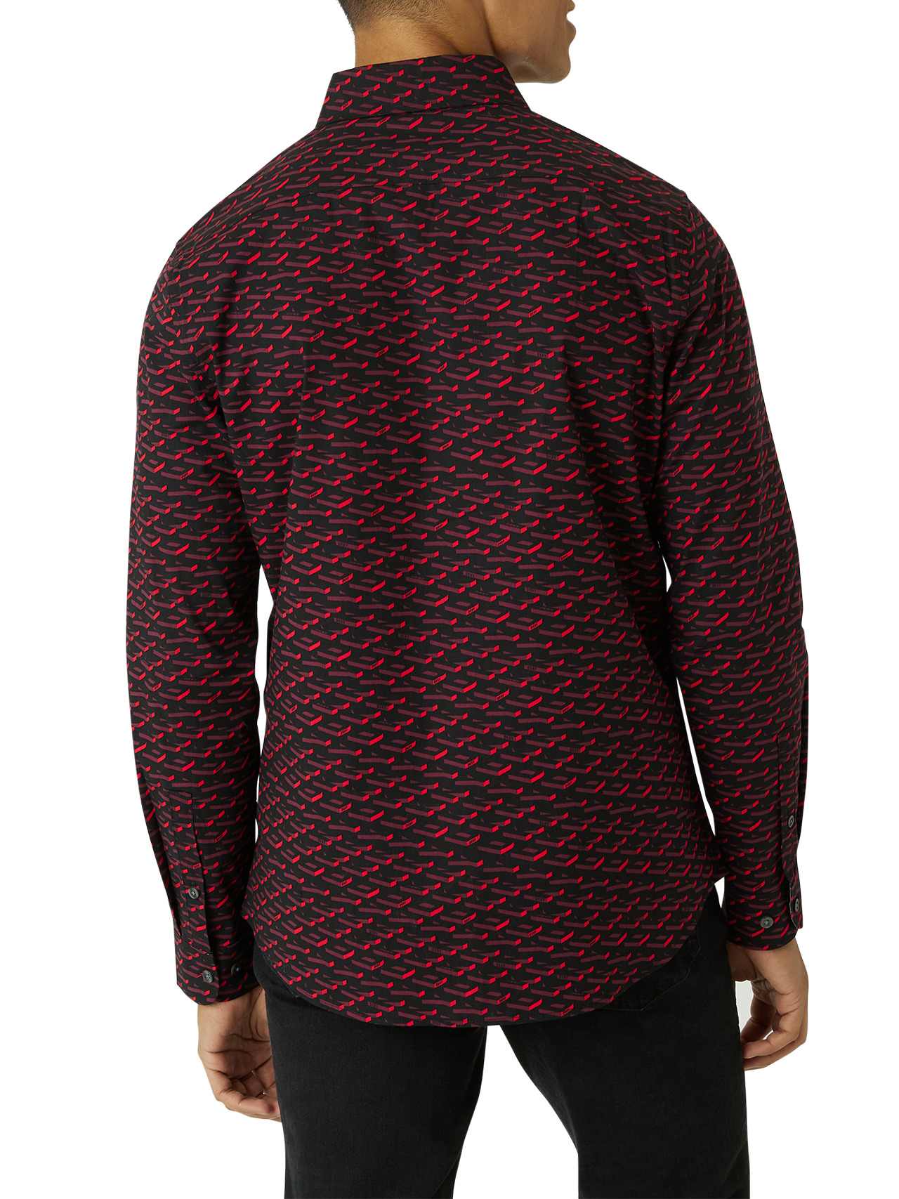  DKNY Burnett Long Sleeve Woven Shirt - Red - Bonton