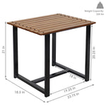 Rectangle Side Table - Chestnut with Powder-Coated Steel Frame - Brown