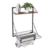 Collapsible Wall-Mounted Clothes Drying Rack with Shelf