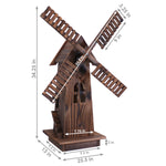 Wooden Dutch-Inspired Rustic Windmill Lawn and Garden Yard Decorative Statue - 34"