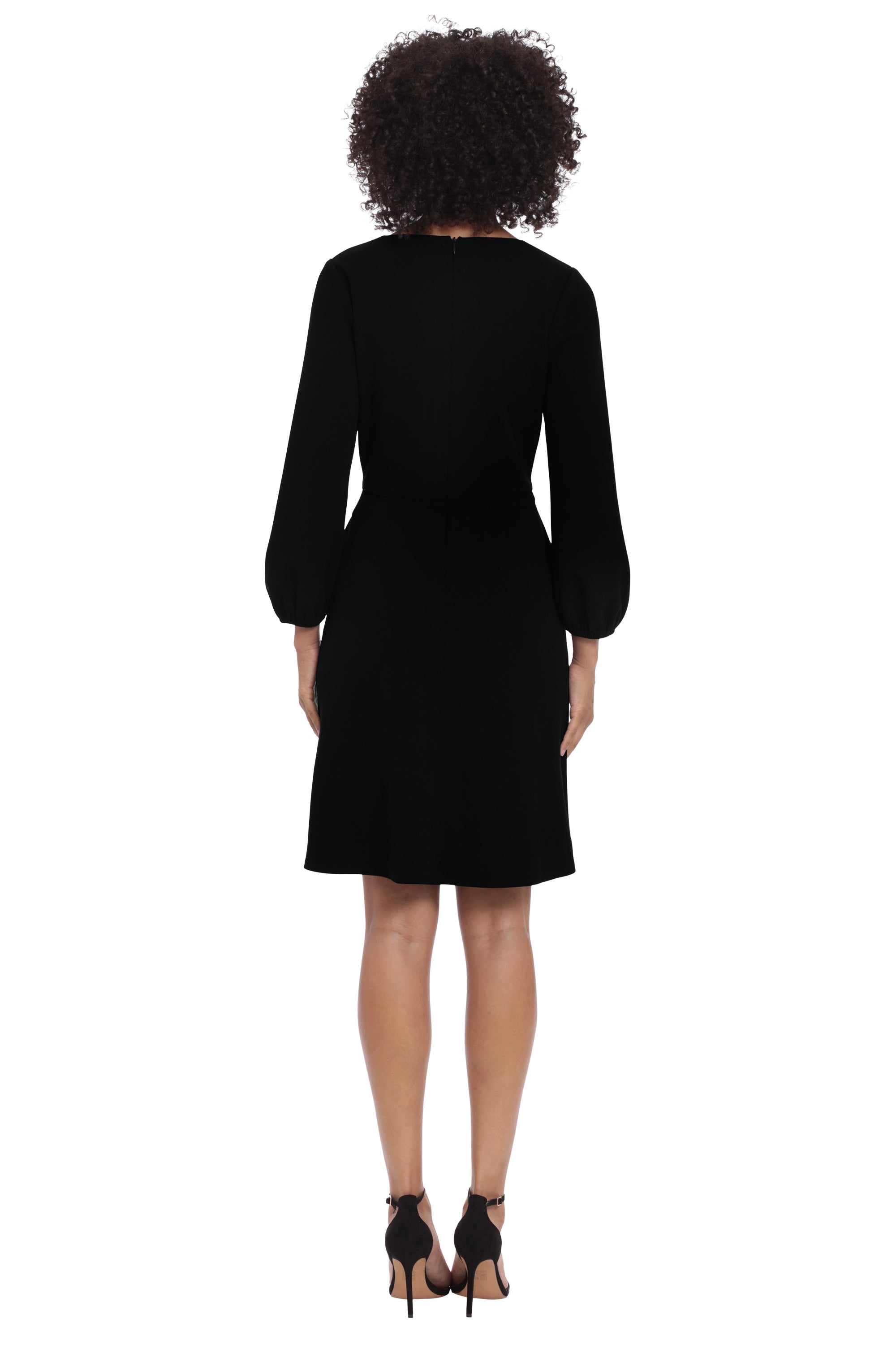  Donna Morgan Long Billow Sleeve Dress - BLACK - Bonton