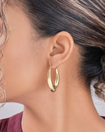 1.5" V Gold Rhodium Plated Stainless Steel Drop Hoops