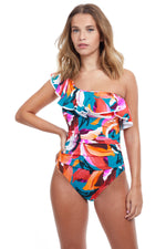 One Shoulder Ruffle One-Piece Swimsuit | SugarN'Spice