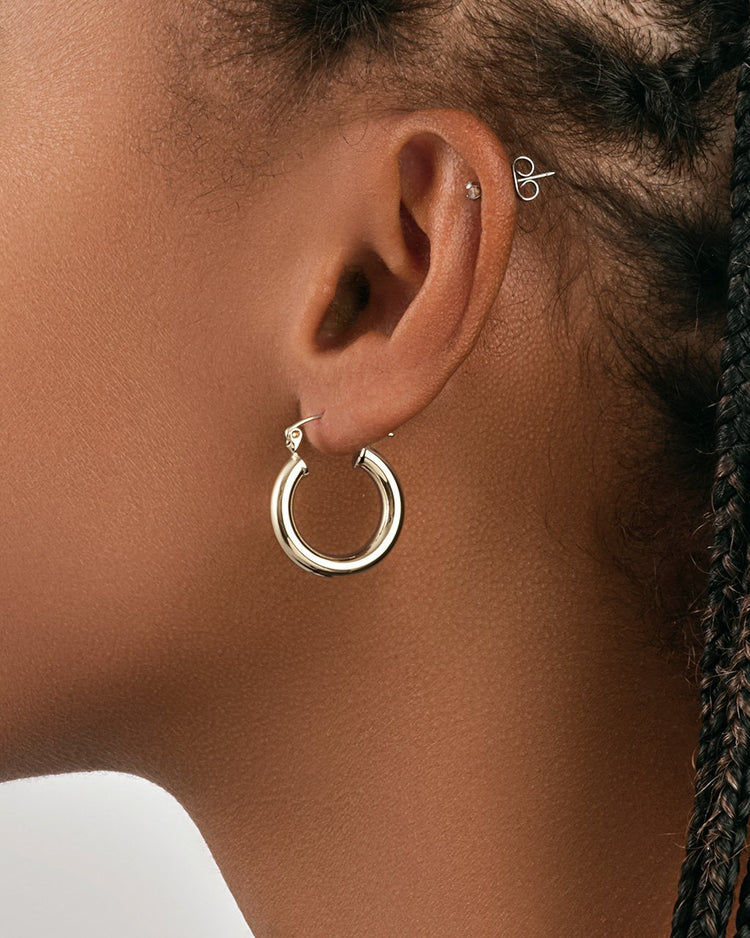Chunky Tube Hoops with Friction Latch