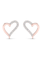 1/10ct TDW Diamond Heart Stud Earrings