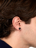 Men's Black Plated Stud Earrings