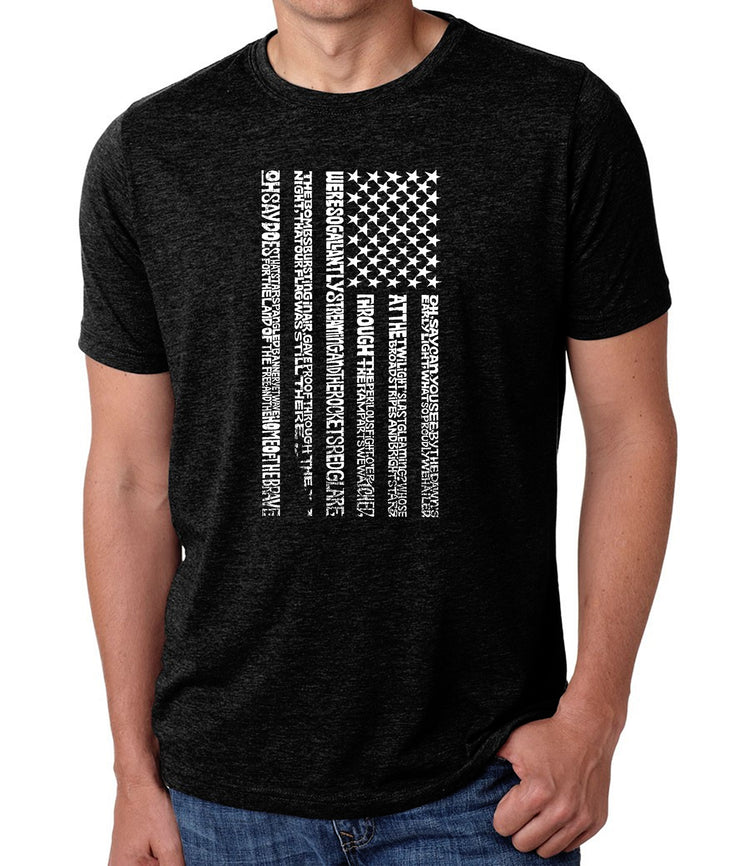 Premium Blend Word Art T-shirt - National Anthem Flag