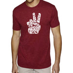 Premium Blend Word Art T-shirt - Peace Fingers