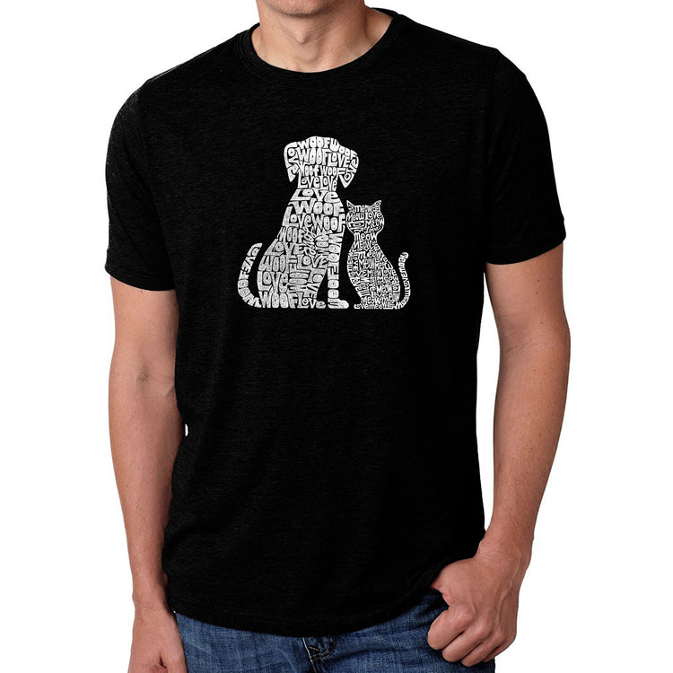 Premium Blend Word Art T-shirt - Dogs and Cats