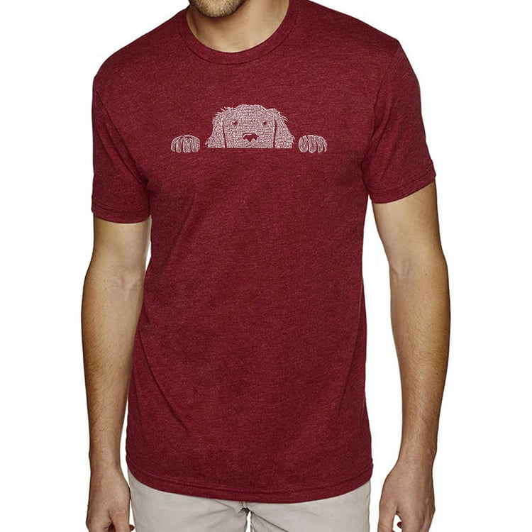 Premium Blend Word Art T-shirt - Peeking Dog