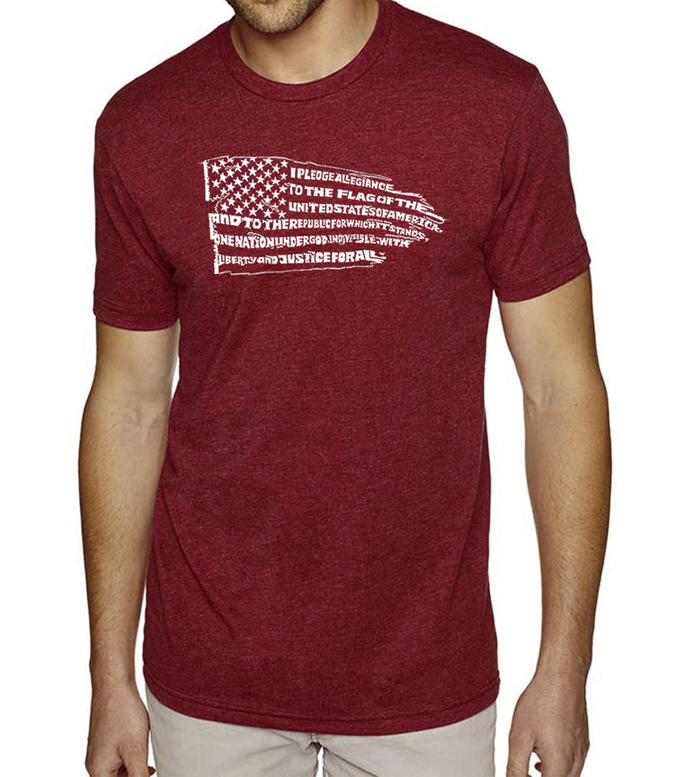 Premium Blend Word Art T-shirt - Pledge of Allegiance Flag