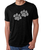 Premium Blend Word Art T-shirt - Woof Paw Prints
