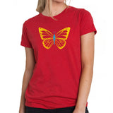 LA Pop Art Women's Premium Blend Word Art T-shirt - Butterfly
