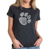 LA Pop Art Women's Premium Blend Word Art T-Shirt - Cat Paw
