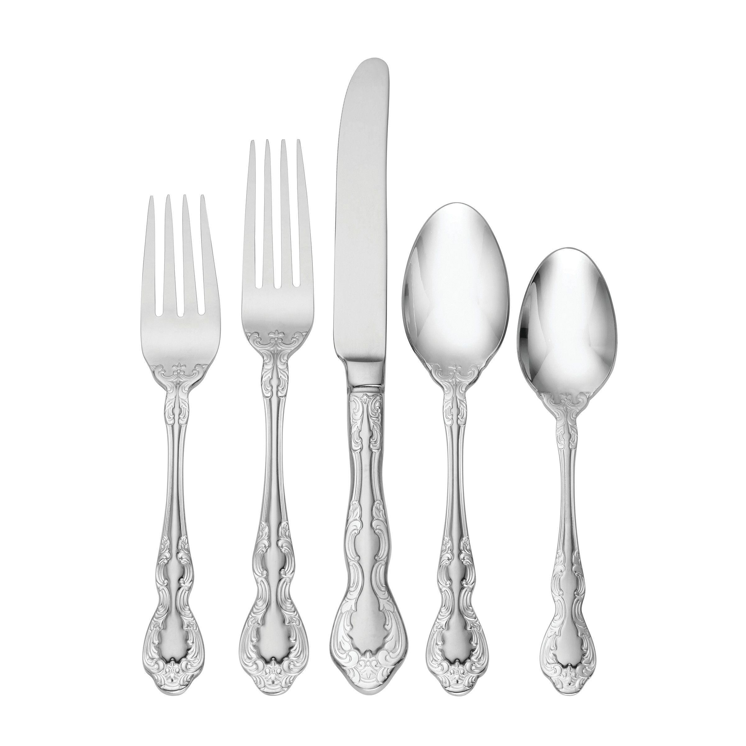  Oneida Mandolina 65-Piece Flatware Set - Stainless Steel - Bonton