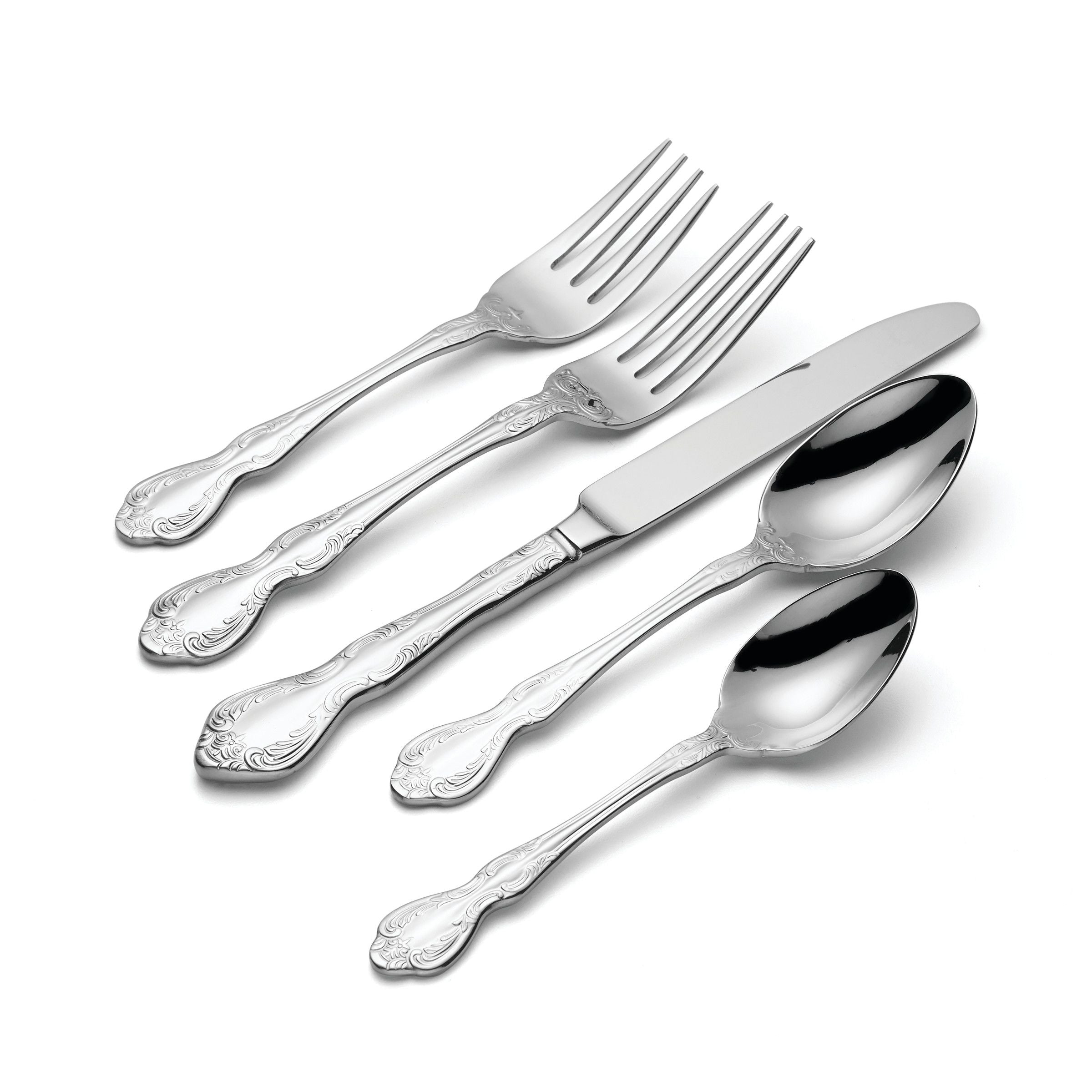  Oneida Mandolina 65-Piece Flatware Set - Stainless Steel - Bonton