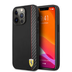 iPhone 13 Pro Max - Leather Black On Track Collection With Stripe - Ferrari