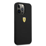 iPhone 13 Pro - Silicone Black On Track Collection With Metal Logo - Ferrari