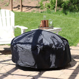 Heavy-Duty Weather-Resistant Vinyl PVC Round Fire Pit Cover with Drawstring Closure