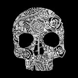 LA Pop Art Women's Word Art Long Sleeve T-Shirt - Flower Skull