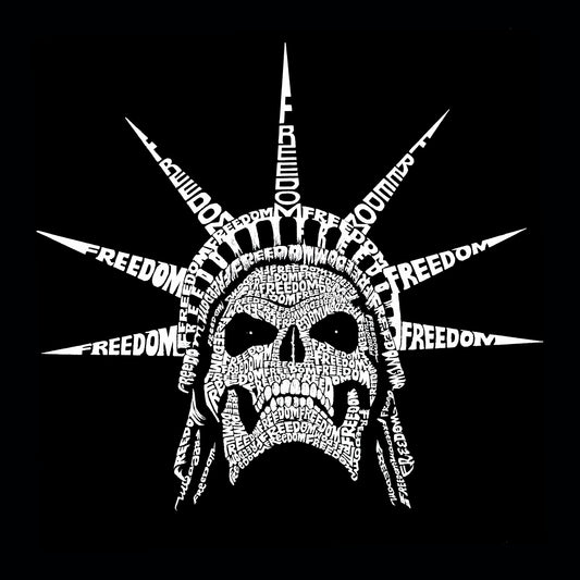 Premium Blend Word Art T-shirt - Freedom Skull