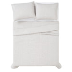 Ray Pick Stitch Embroidered 3 Piece Quilt Set
