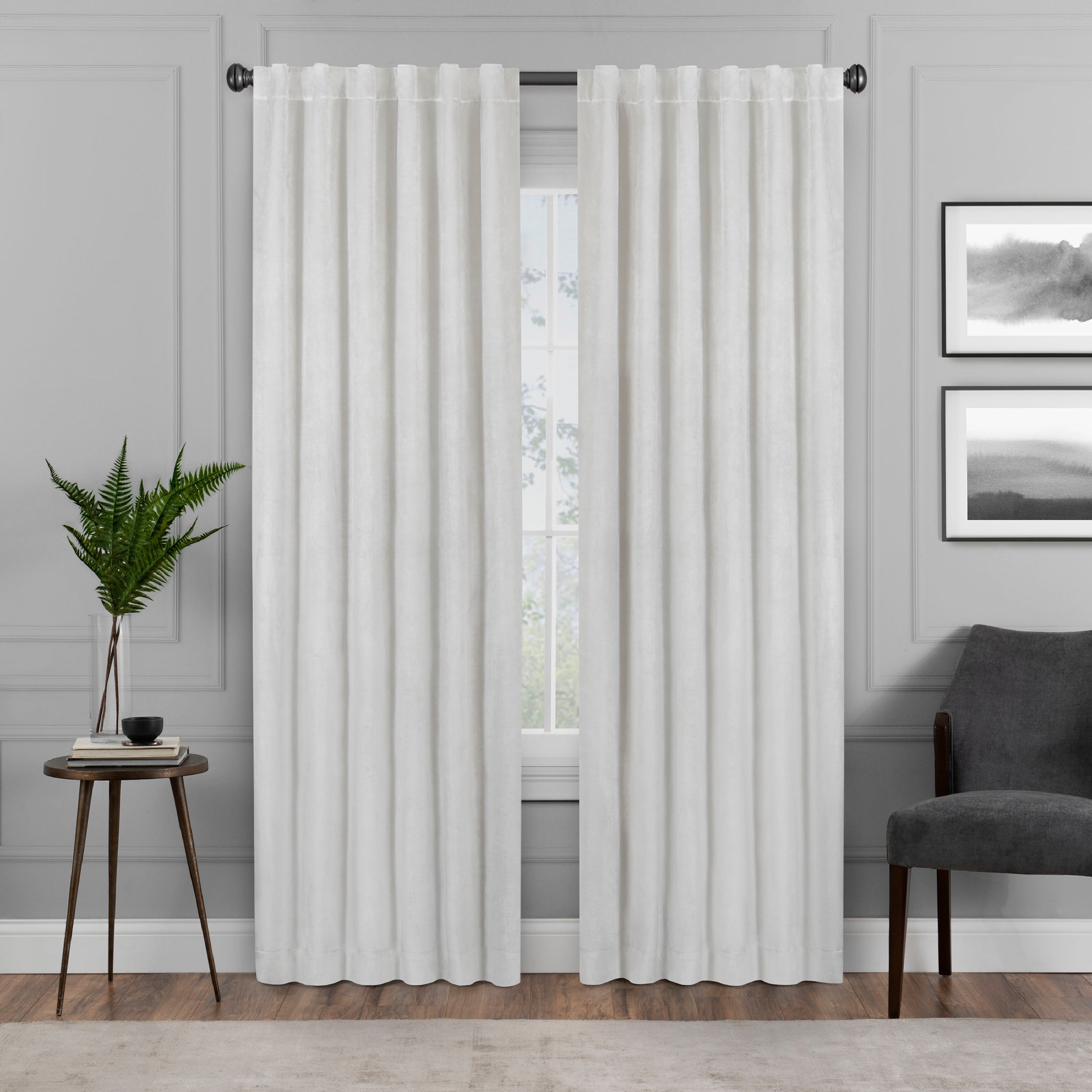  Harper Absolute Zero Blackout Curtain Panel - Charcoal - Bonton