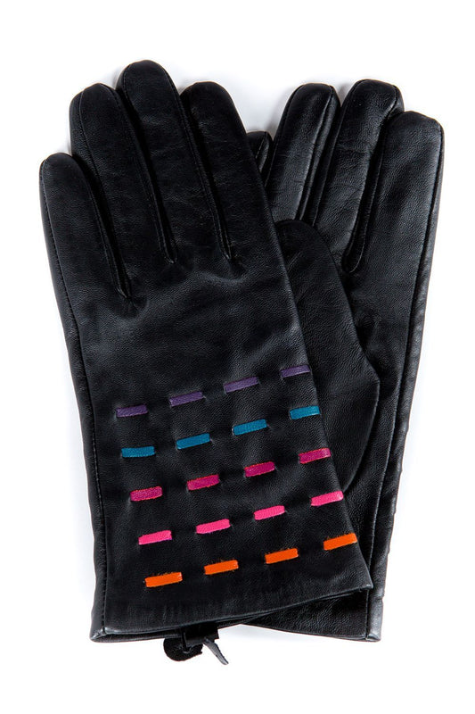 Multicolor Woven Leather Glove