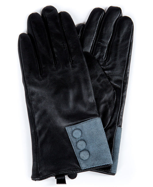 Suede Button Leather Glove