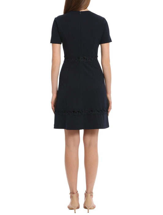 Fit and Flare Dress with Novelty Trim