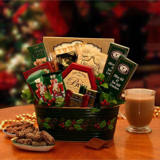 Deck The Halls Holiday Gift Basket- Christmas gift basket - Holiday Gift Basket