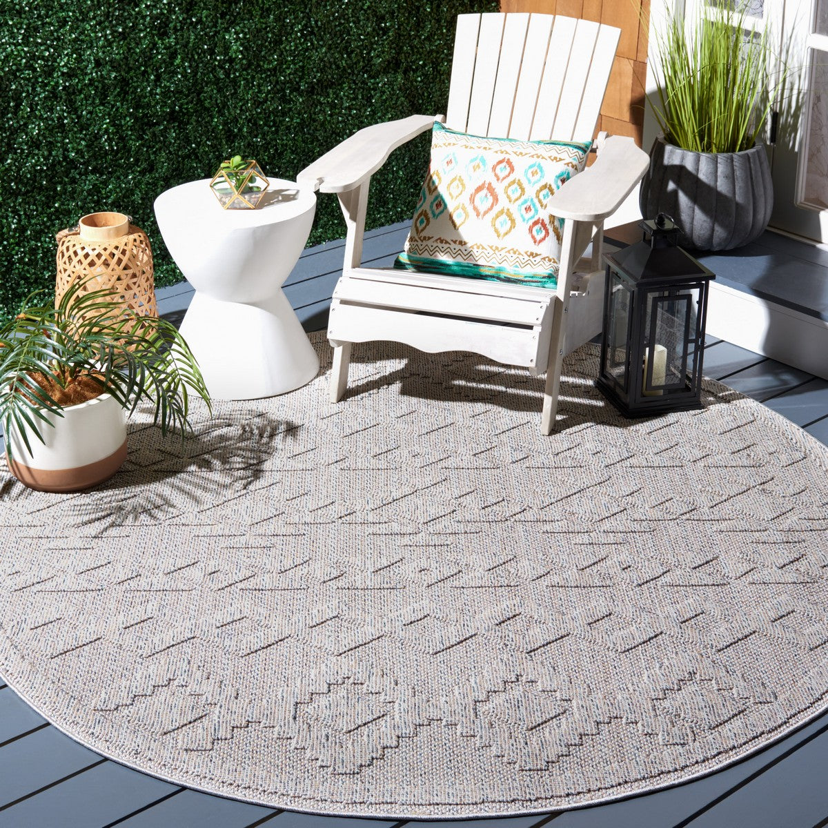  Safavieh Global 210 Indoor / Outdoor Rug - Grey / Beige - Bonton