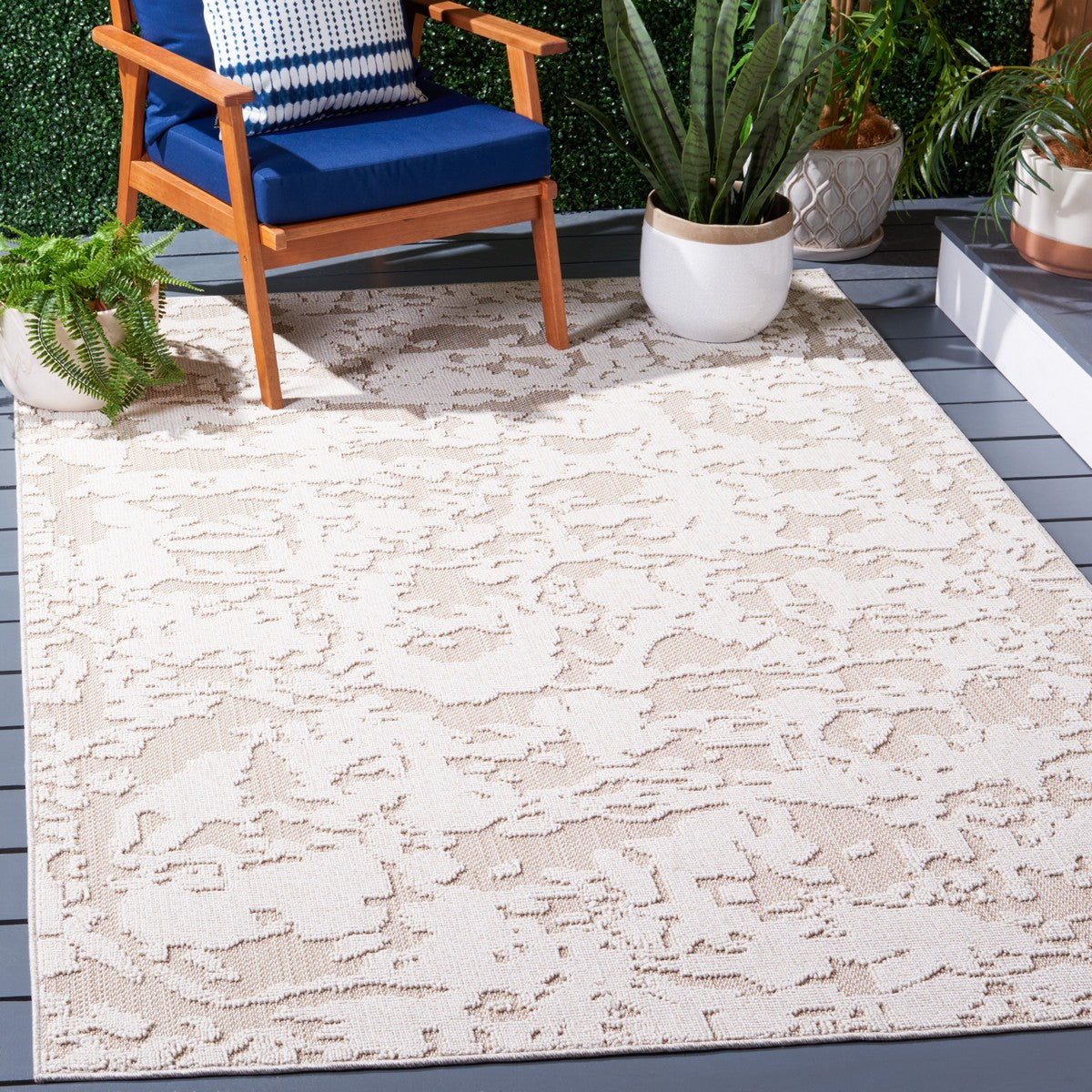  Safavieh Global 224 Indoor / Outdoor Rug - Grey / Light Grey - Bonton