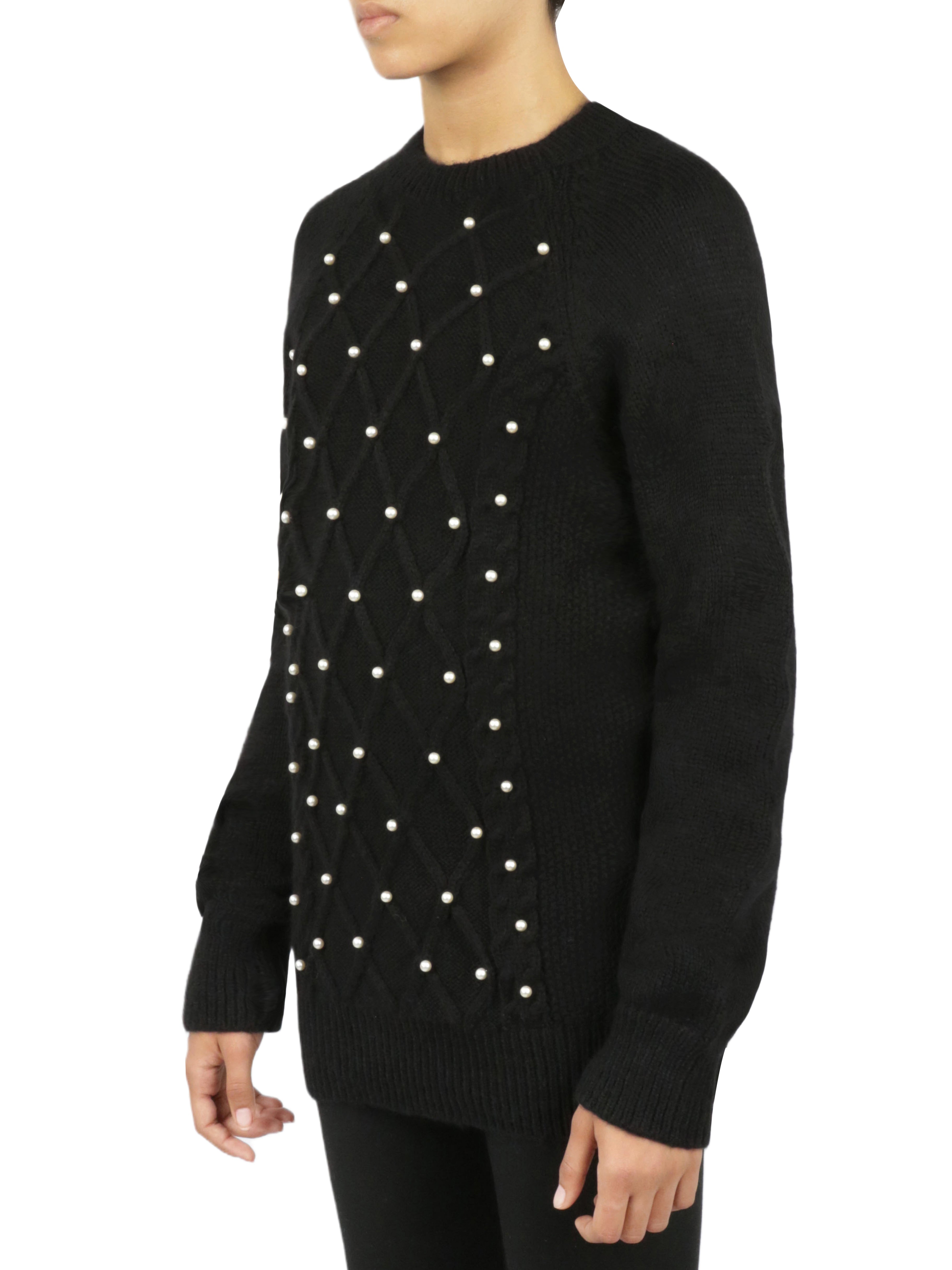  Embellished Cable Pullover - Powder - Bonton