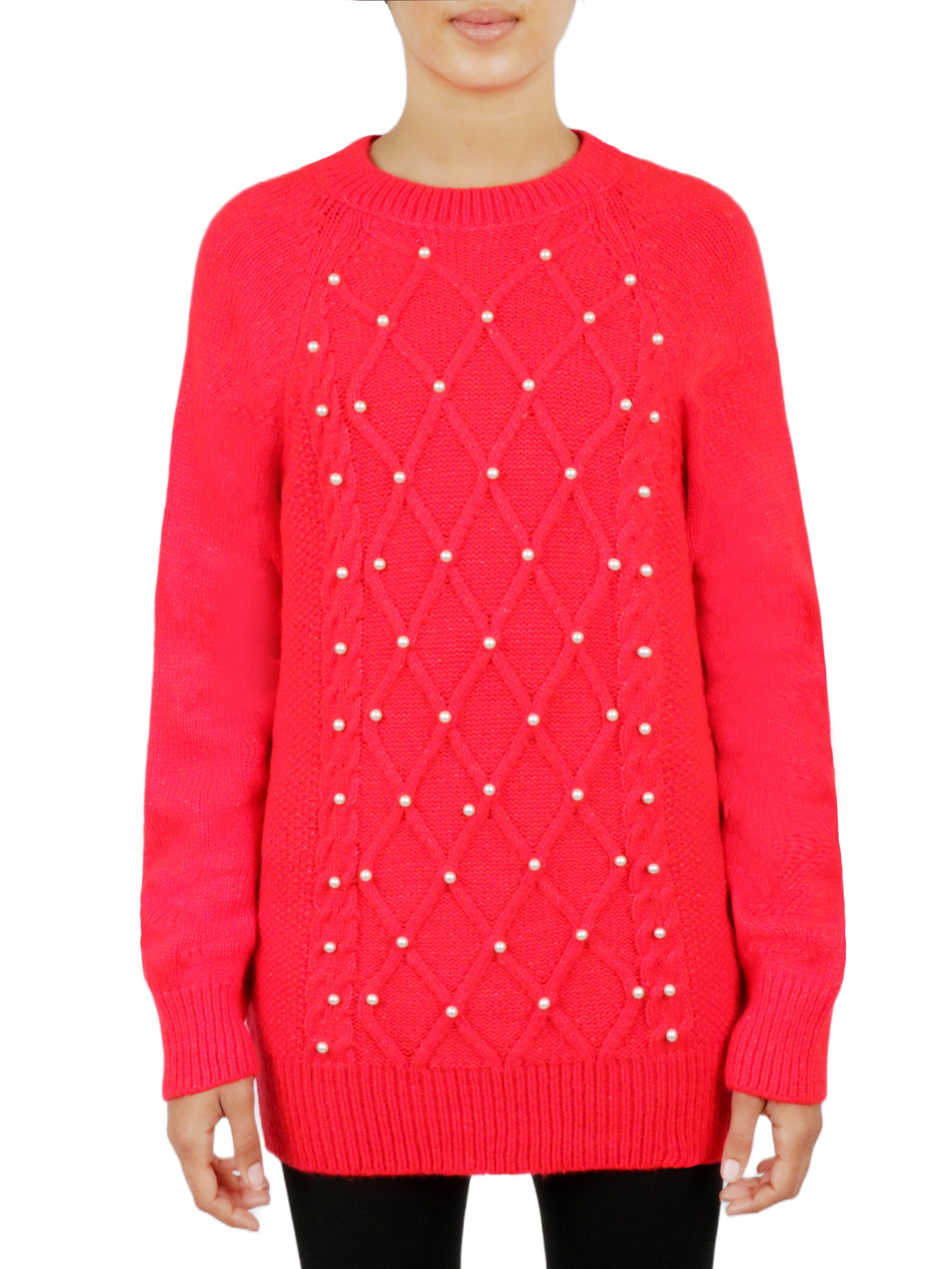  Embellished Cable Pullover - Powder - Bonton