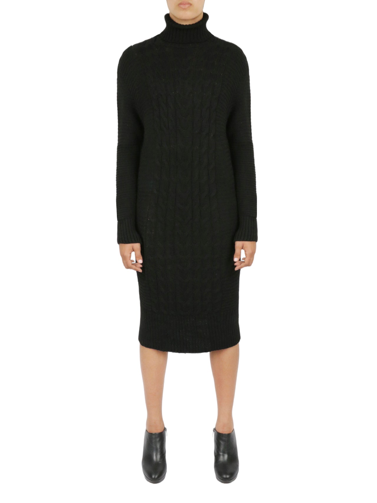  Turtleneck Sweater Dress - Black - Bonton