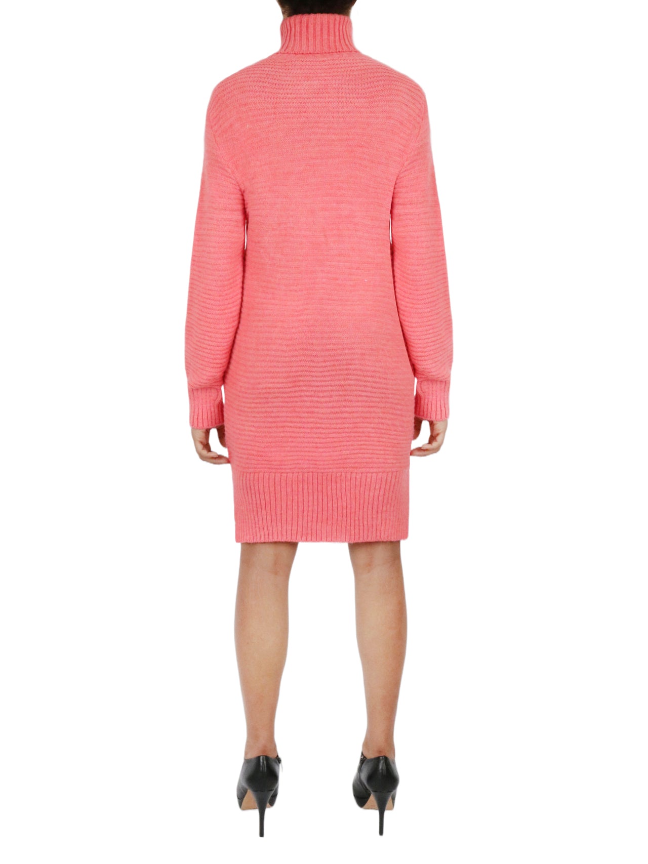 Miss Poeym Turtleneck Sweater Dress - Coral Bonton Miss Poeym Turtleneck Sweater Dress - Coral Bonton
