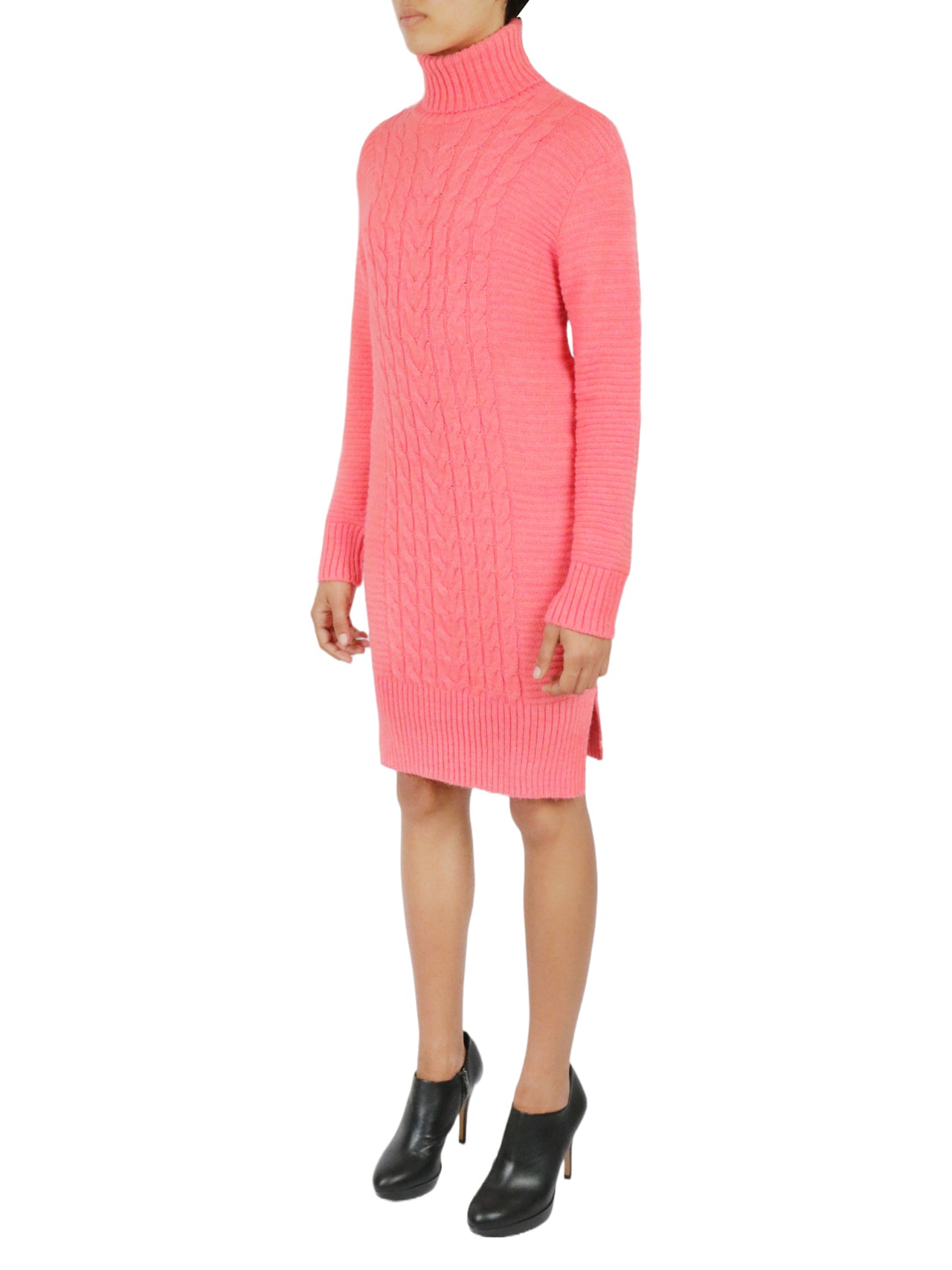 pink turtleneck dress Miss Poeym Turtleneck Sweater Dress