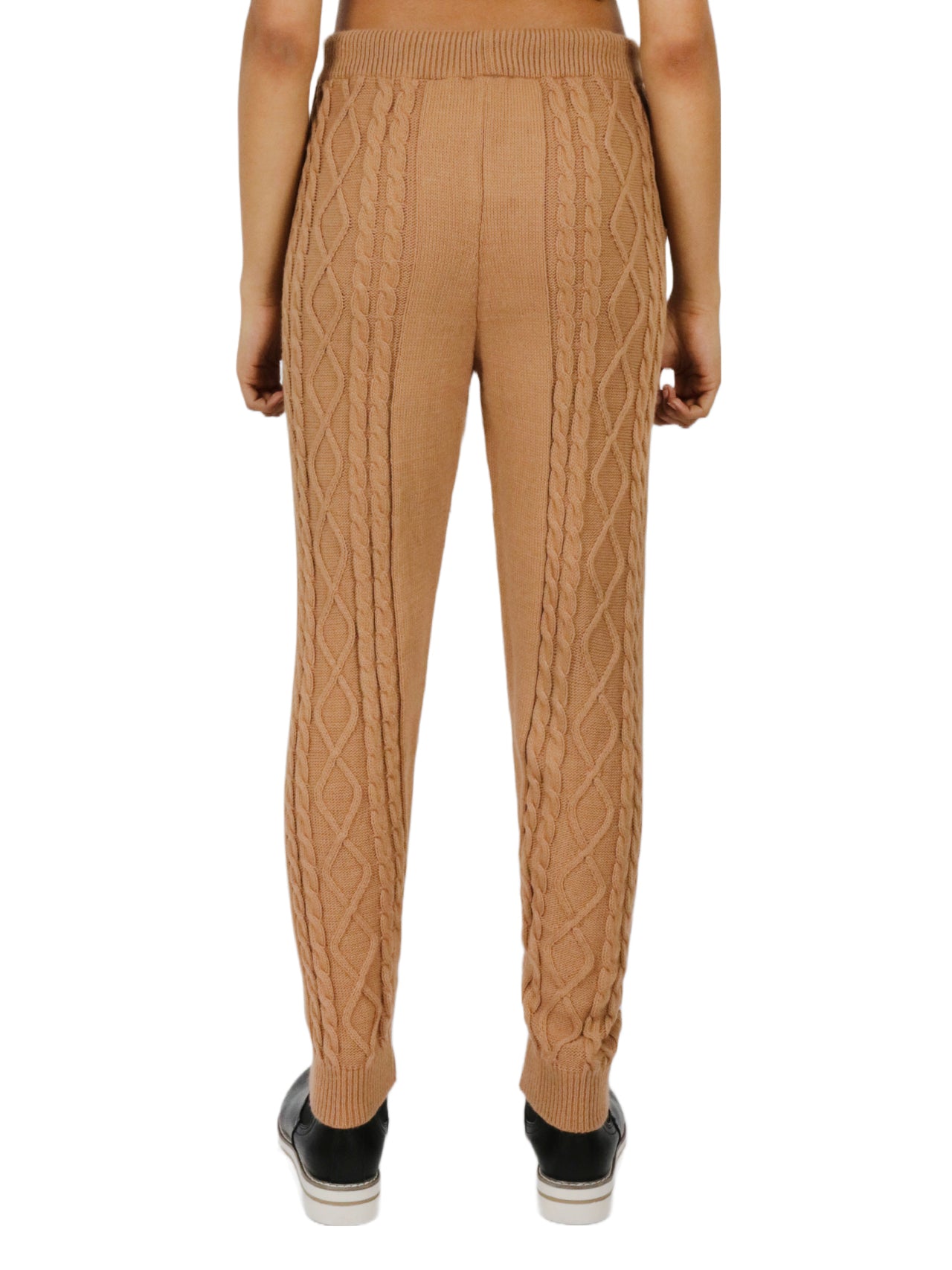  Cozy Cable Knit Jogger - Camel - Bonton