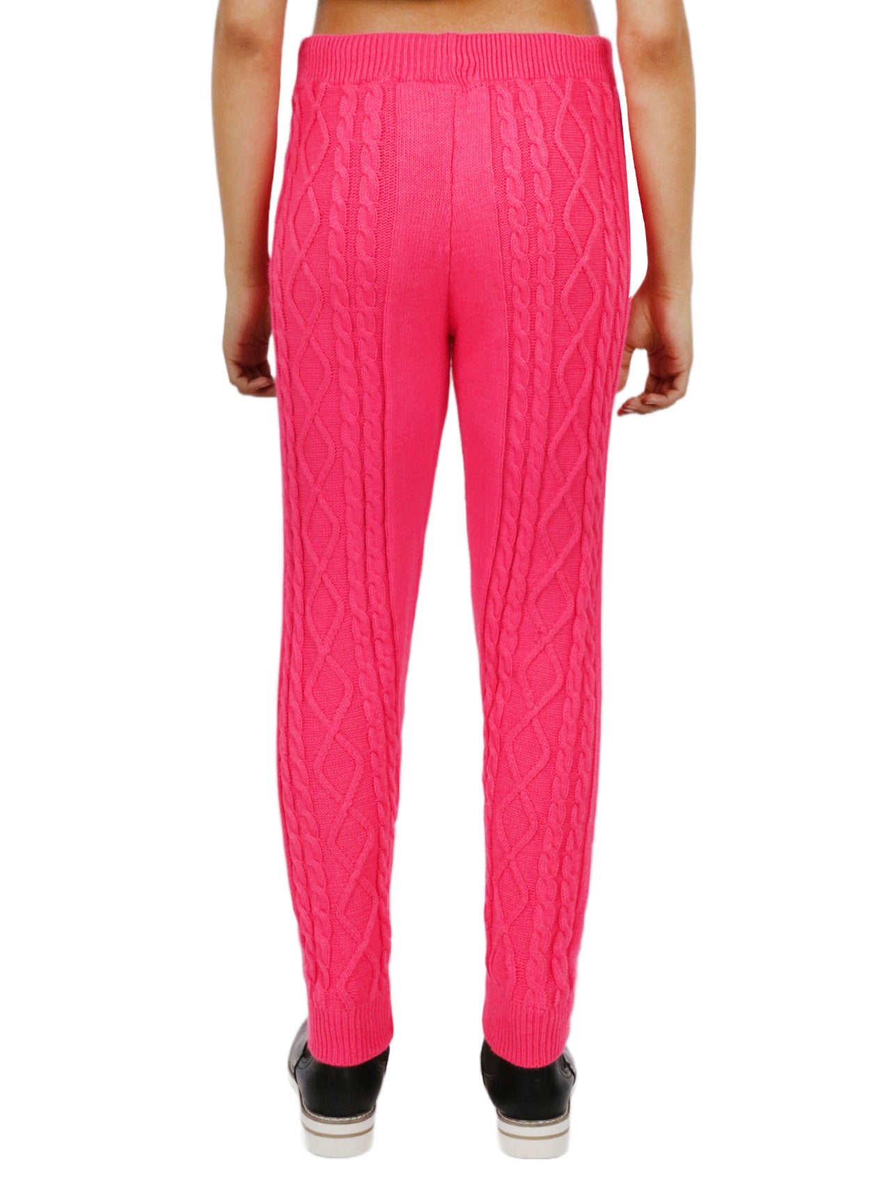  Cozy Cable Knit Jogger - Dark Fuschia - Bonton