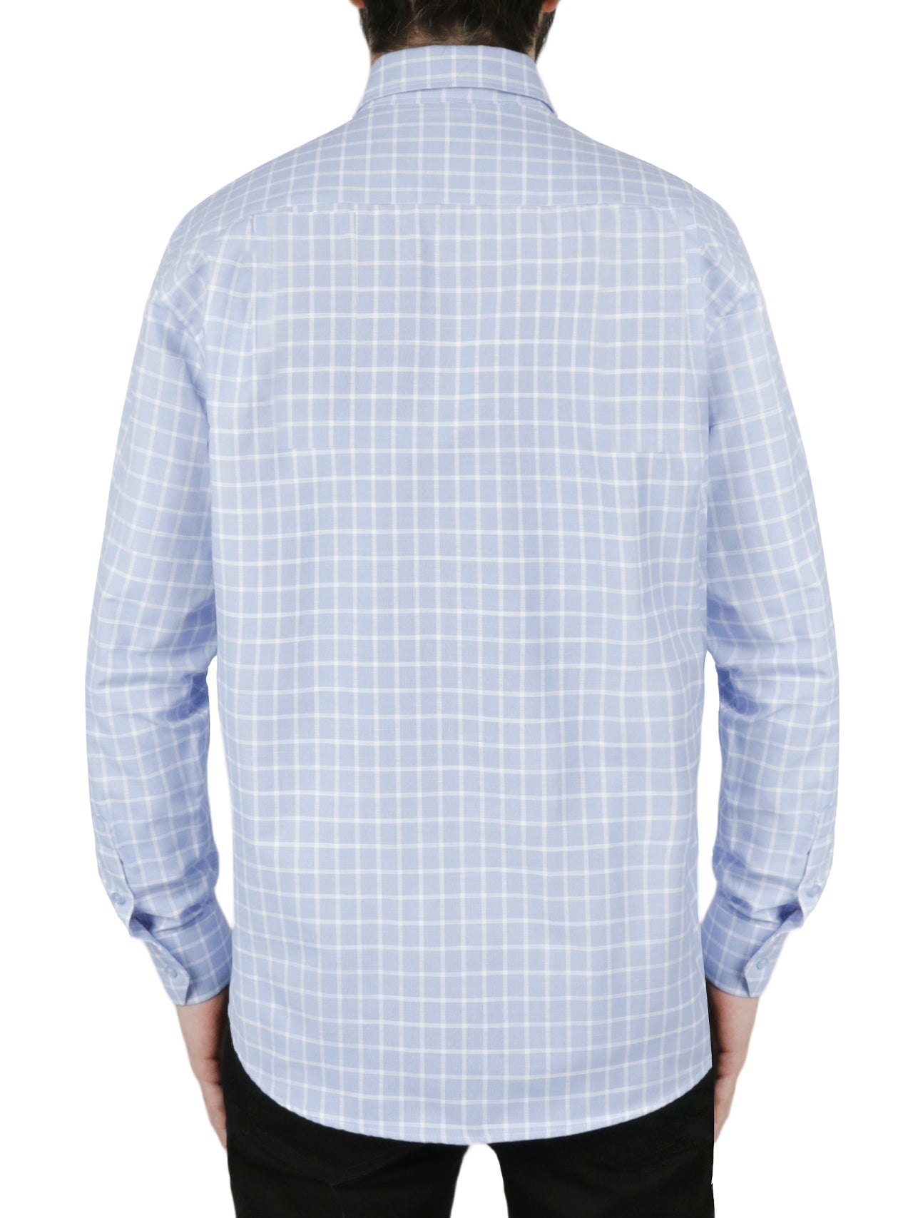  Men's Regular Shirt Blue Check Design 2 - Blue - Bonton