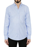 Men's Regular Shirt Blue Check Design 2