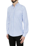 Men's Regular Shirt Blue Check Design 2